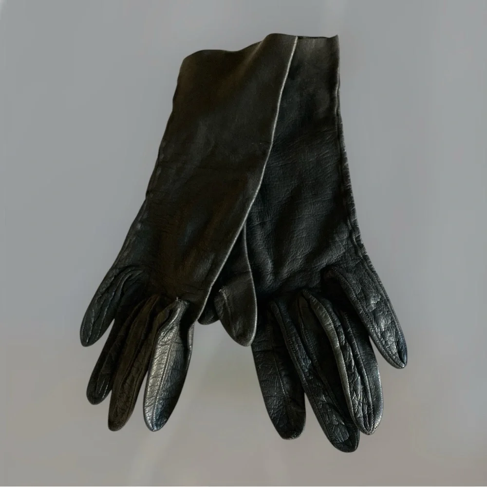 Black Leather Gloves Fits EXTRA SLIM SMALL HANDS. Gorpcore Accessories XS